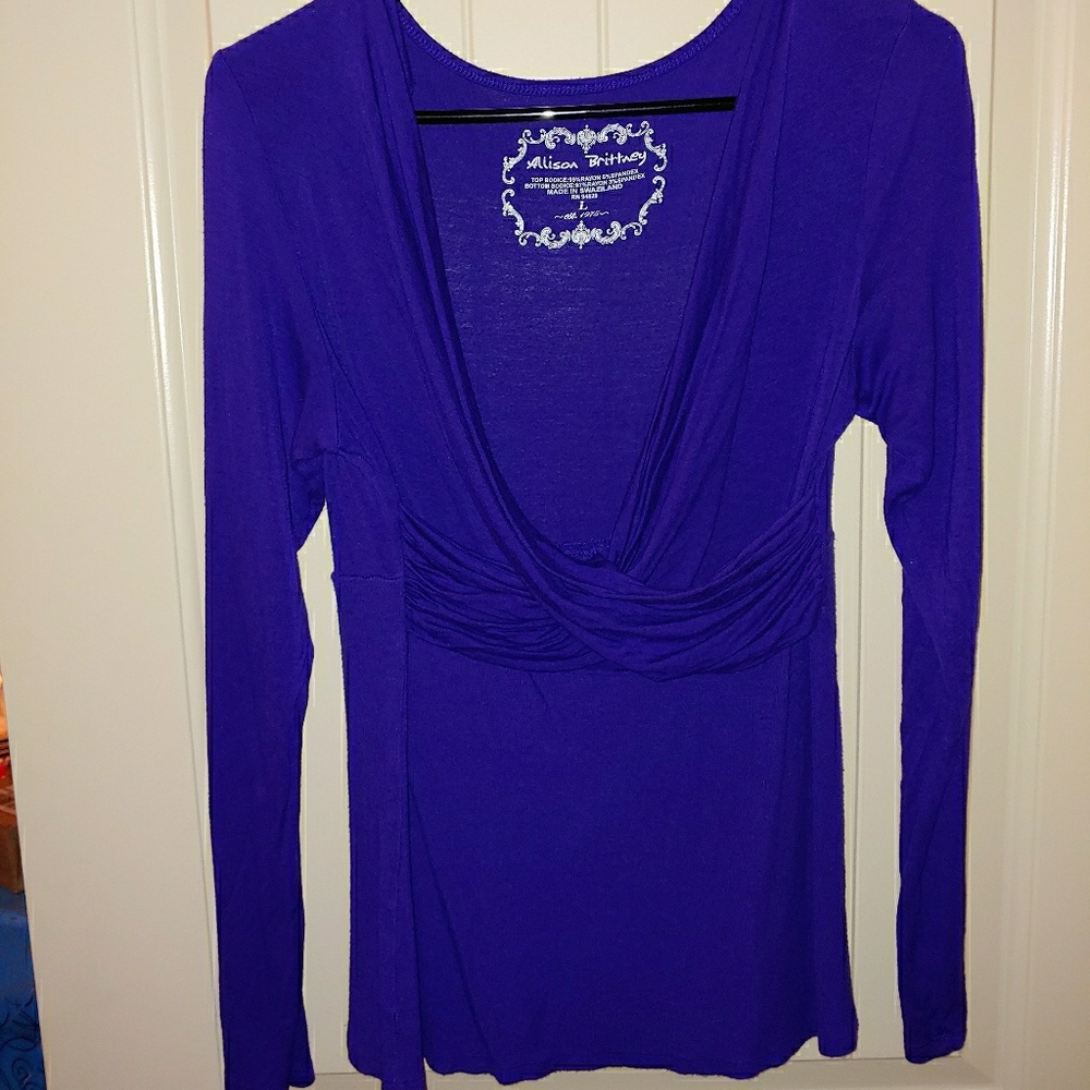 Super Comfy Slinky Dark Purple Blouse
